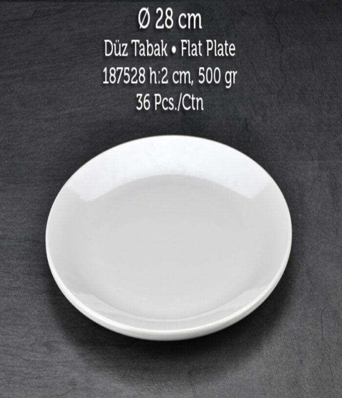 TUVA THERM INTERNATIONAL 28 CM DÜZ TABAK BEYAZ - Görsel 1