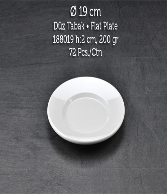 TUVA THERM CLASSİC 19 CM DÜZ TABAK- BEYAZ - Görsel 1