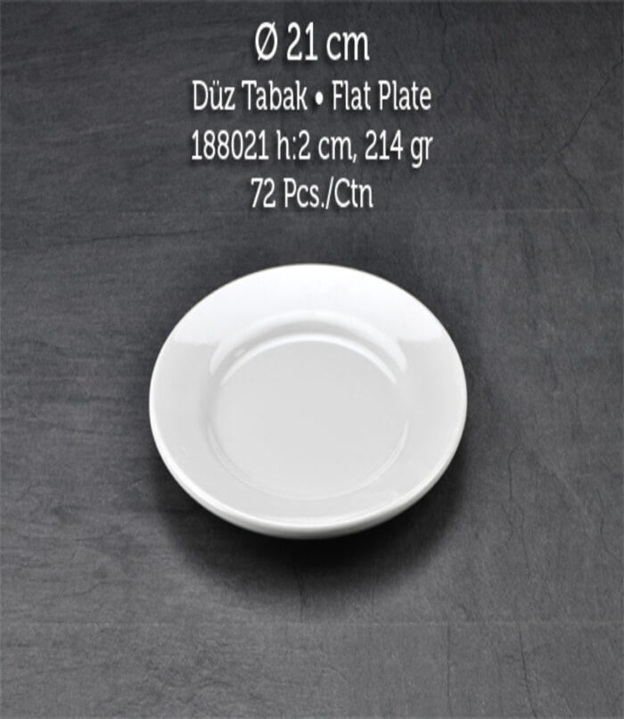 TUVA THERM CLASSİC 21 CM DÜZ TABAK- BEYAZ - Görsel 1