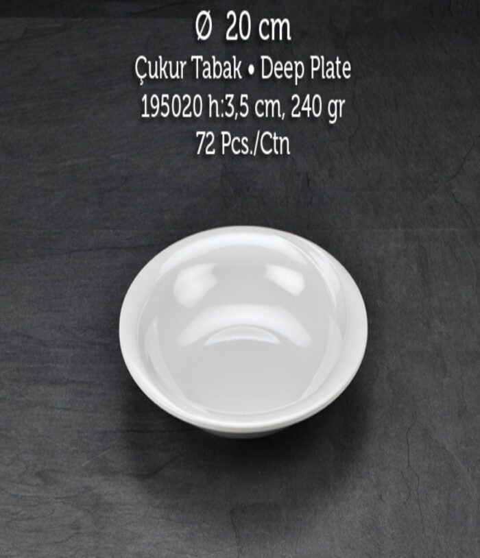 TUVA THERM WINGS 20 CM ÇUKUR TABAK BEYAZ - Görsel 1