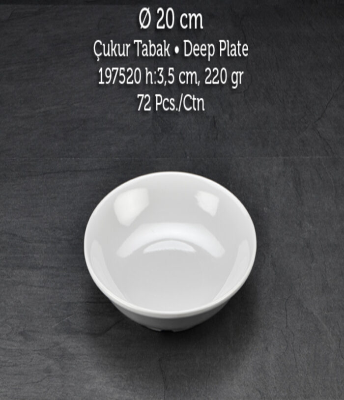 TUVA THERM INTERNATIONAL 20 CM ÇUKUR TABAK BEYAZ - Görsel 1