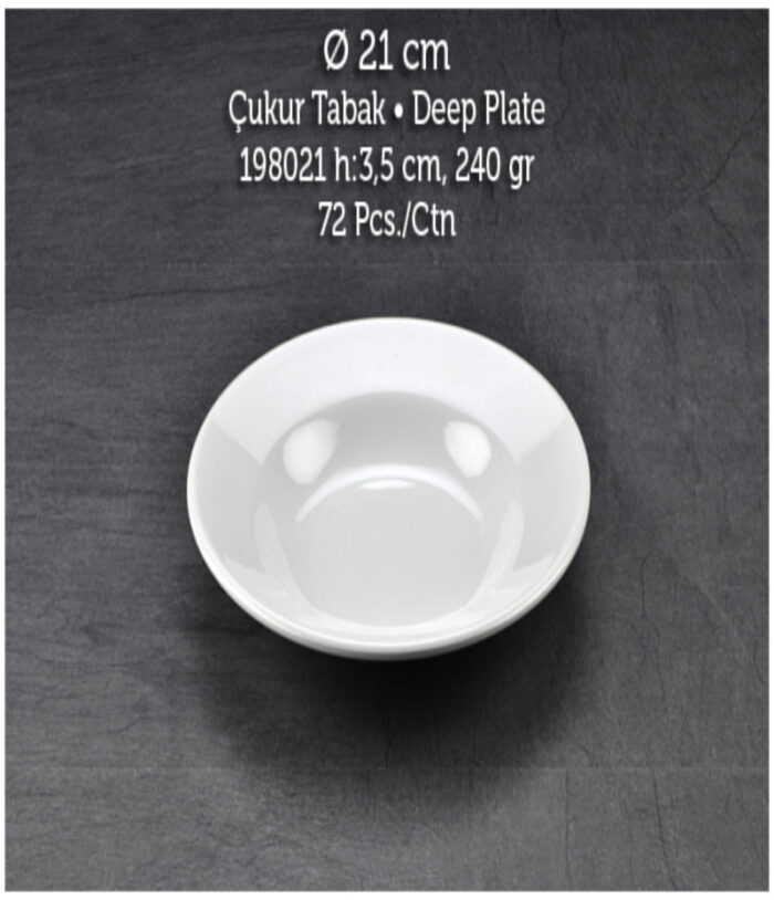 TUVA THERM CLASSİC 21 CM ÇUKUR TABAK- BEYAZ - Görsel 1