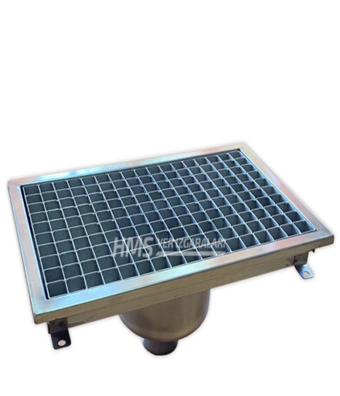 Paslanmaz Yer Izgarası Alttan Çıkış 20x50x14 - Görsel 1