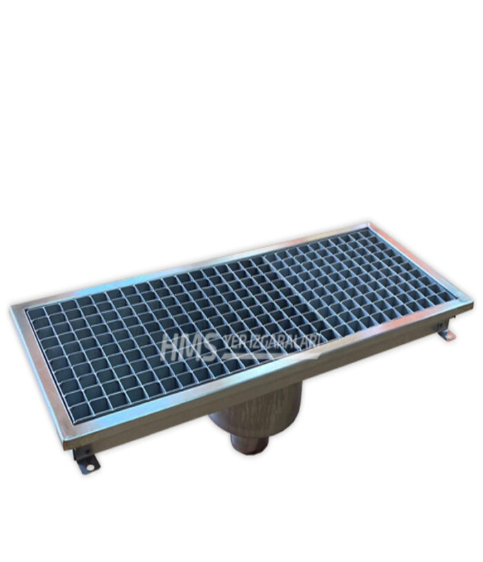 Paslanmaz Yer Izgarası Alttan Çıkış 40x74x14 - Görsel 1