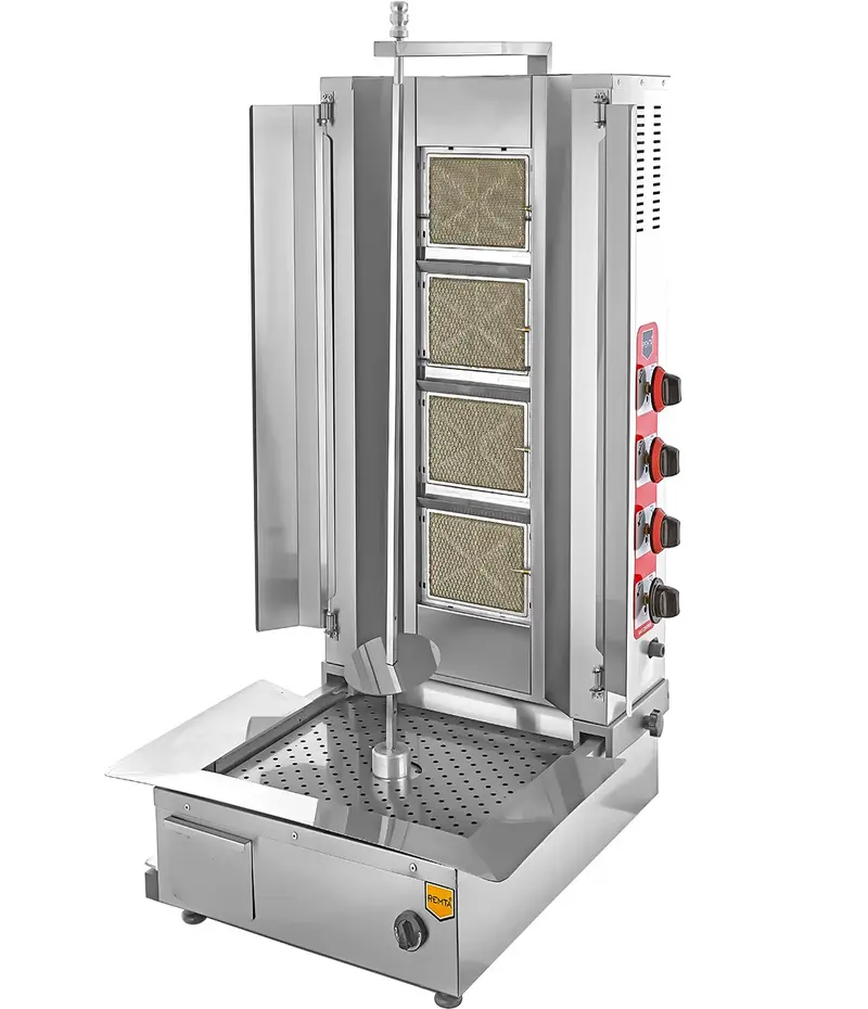 D08-A REMTA DÖNER OCAK 4 RADYAN ALTTAN MORLU GAZLI CE 50 KG - Görsel 1