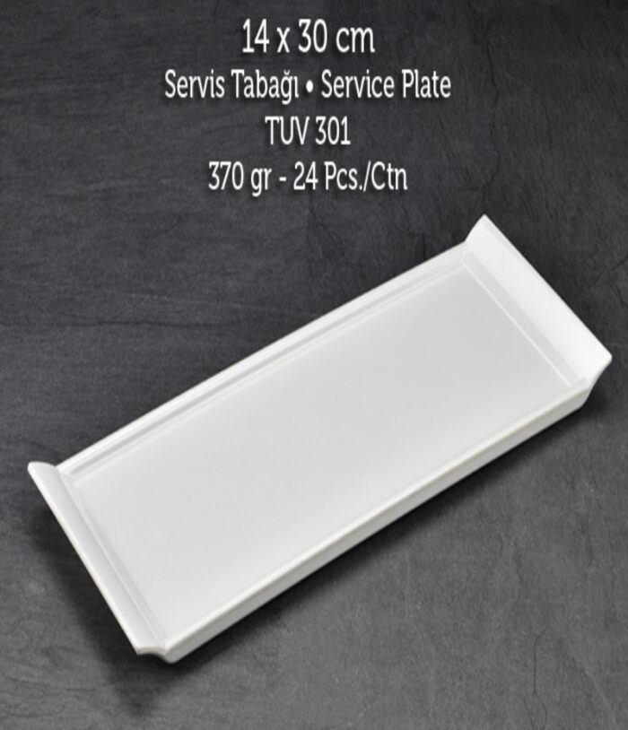 TUVA THERM 14*30 CM SERVİS TABAK BEYAZ - Görsel 1