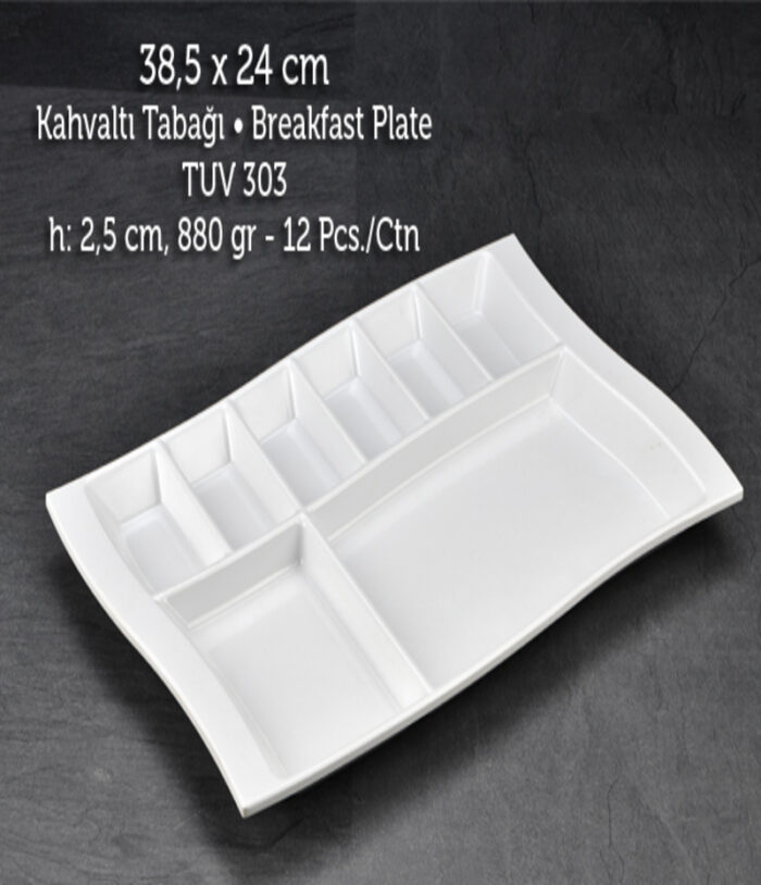 TUVA THERM 38,5*24 CM KAHVALTI TABAĞI BEYAZ - Görsel 1