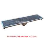 Paslanmaz Yer Izgarası Alttan Çıkış 30x118x14