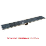Paslanmaz Yer Izgarası Alttan Çıkış 30x205x14