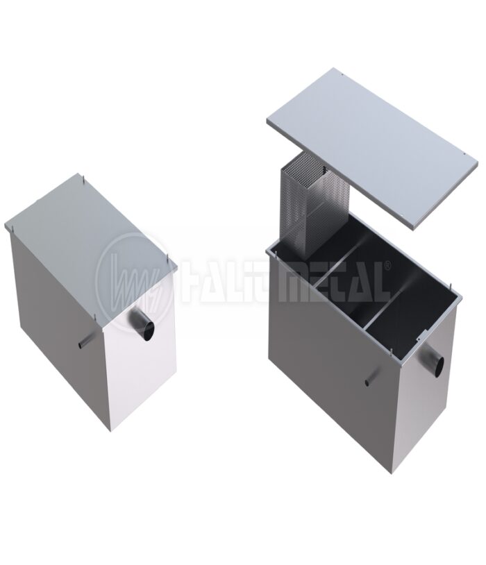Tezgah Altı Paslanmaz Çelik Yağ Ayırıcı 75x45x45Q50 - Görsel 1
